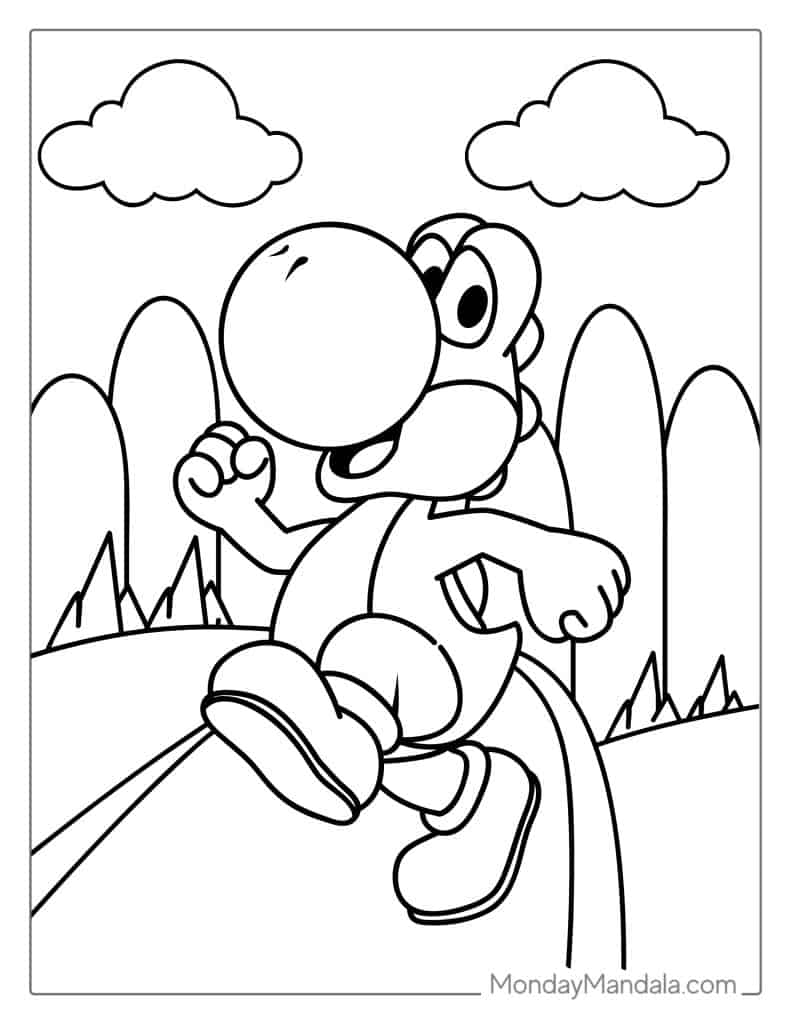 37 Fun Yoshi Coloring Pages Printable 4