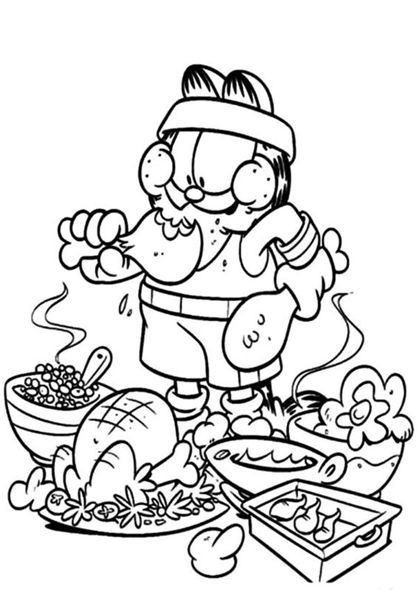 37 Garfield Thanksgiving Coloring Pages Printable 25