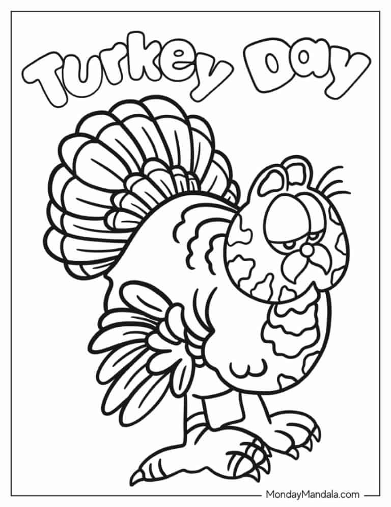 37 Garfield Thanksgiving Coloring Pages Printable 3