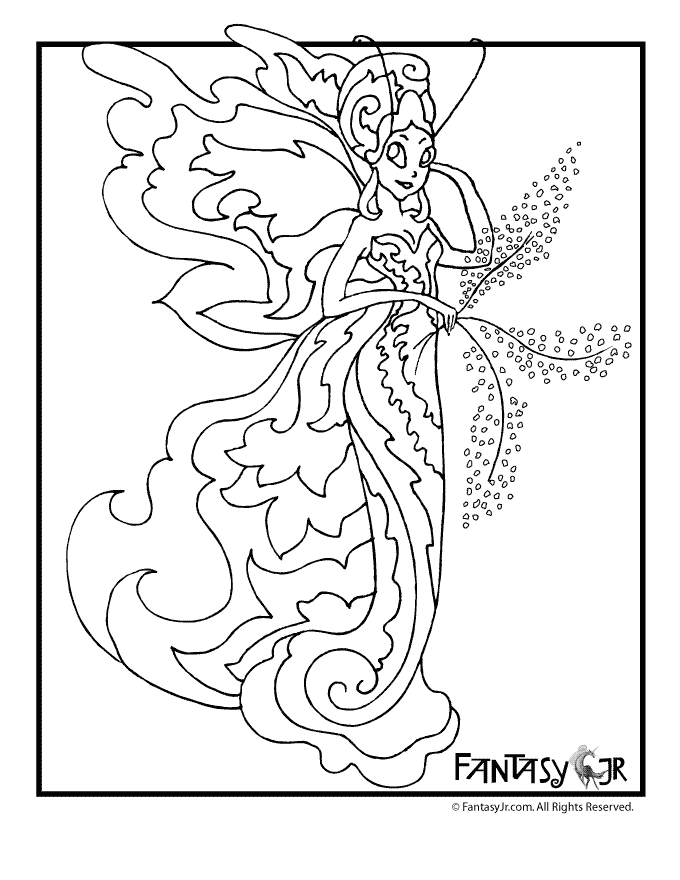 37 Magical Fairy Coloring Page Printable 12