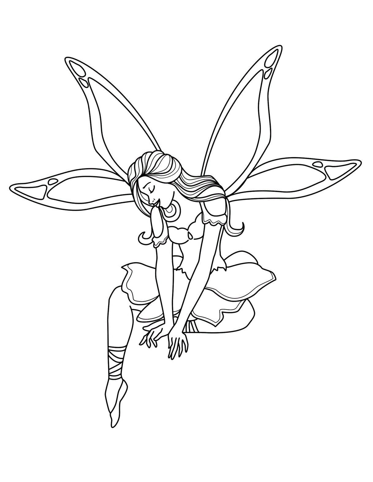 37 Magical Fairy Coloring Page Printable 25