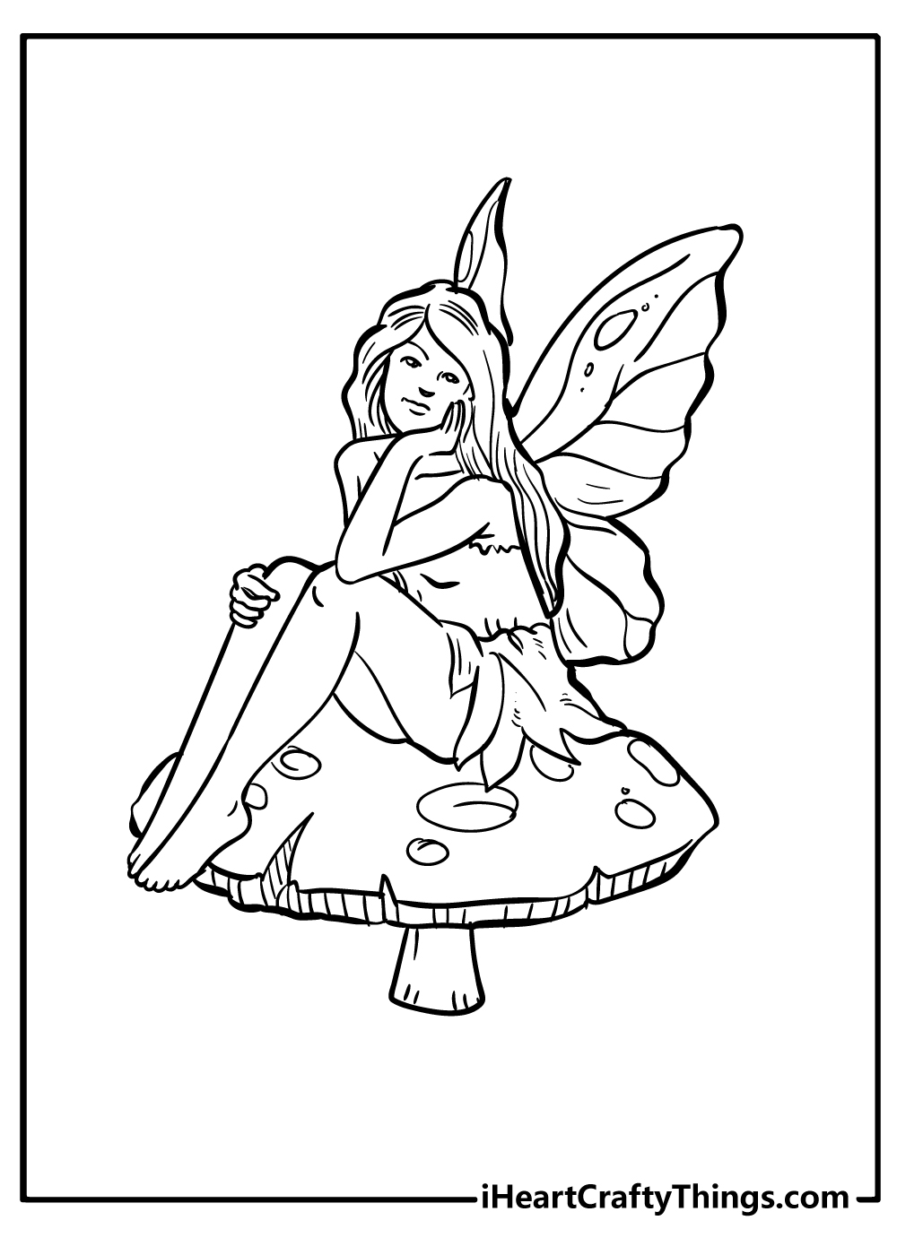 37 Magical Fairy Coloring Page Printable 26