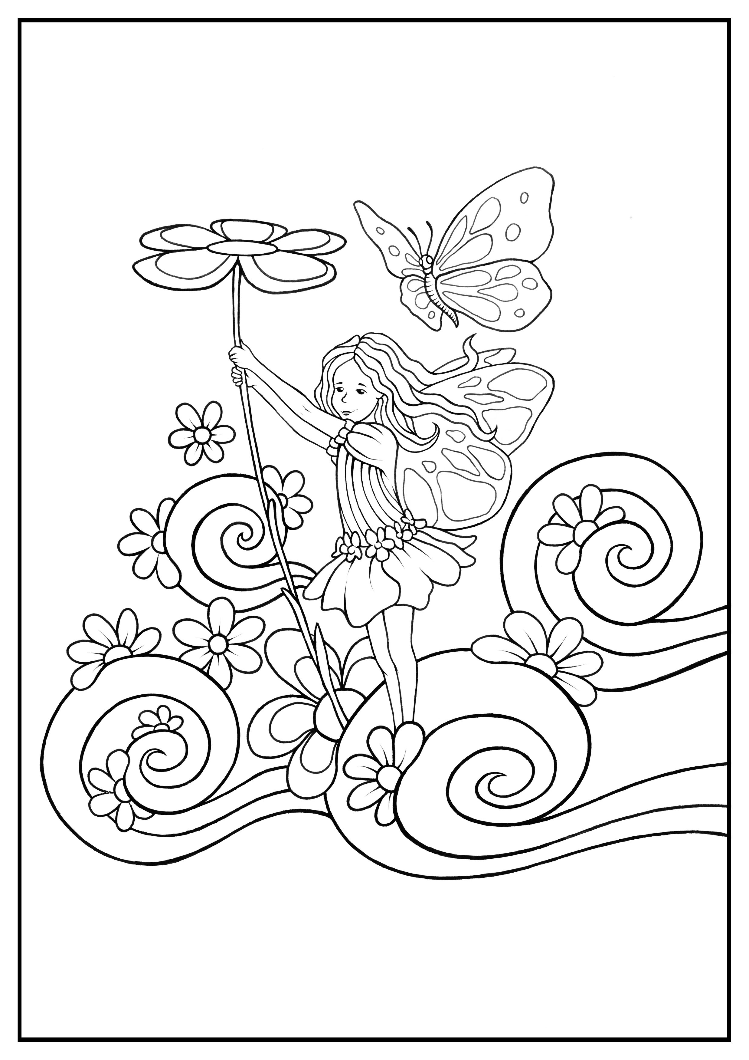 37 Magical Fairy Coloring Page Printable 27