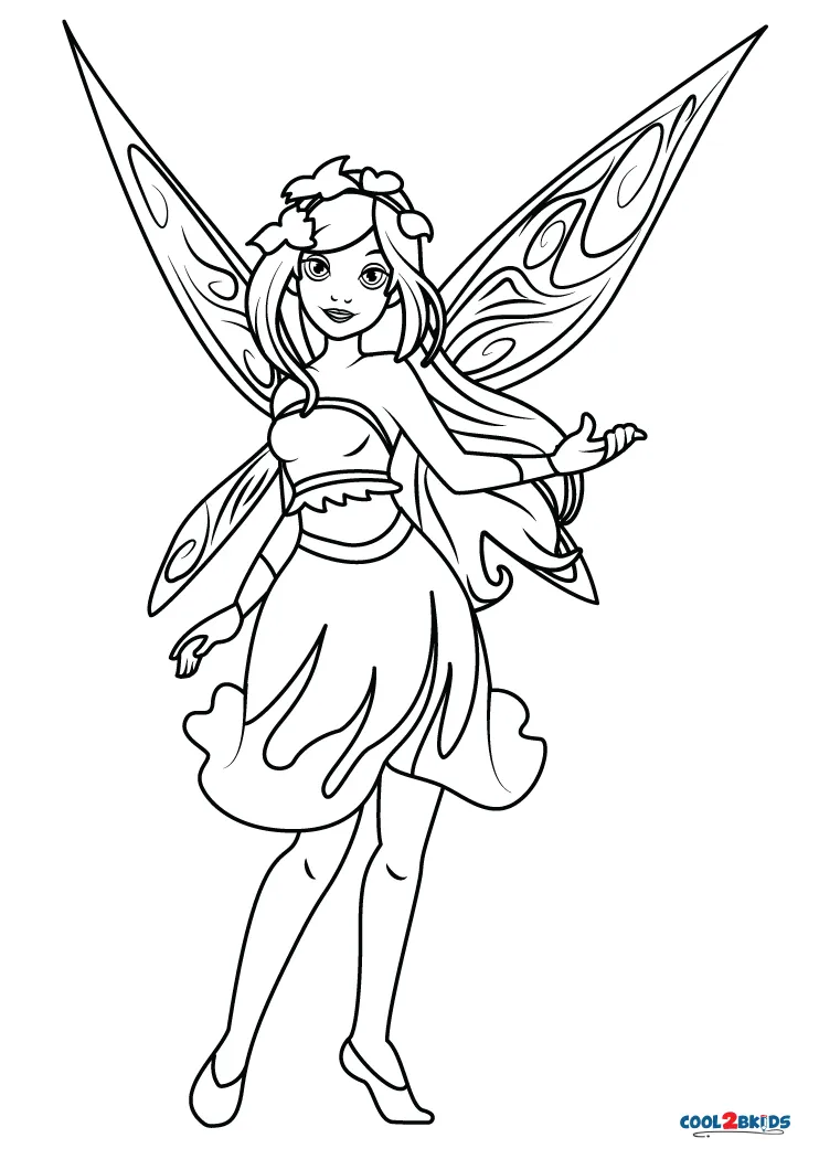 37 Magical Fairy Coloring Page Printable 28