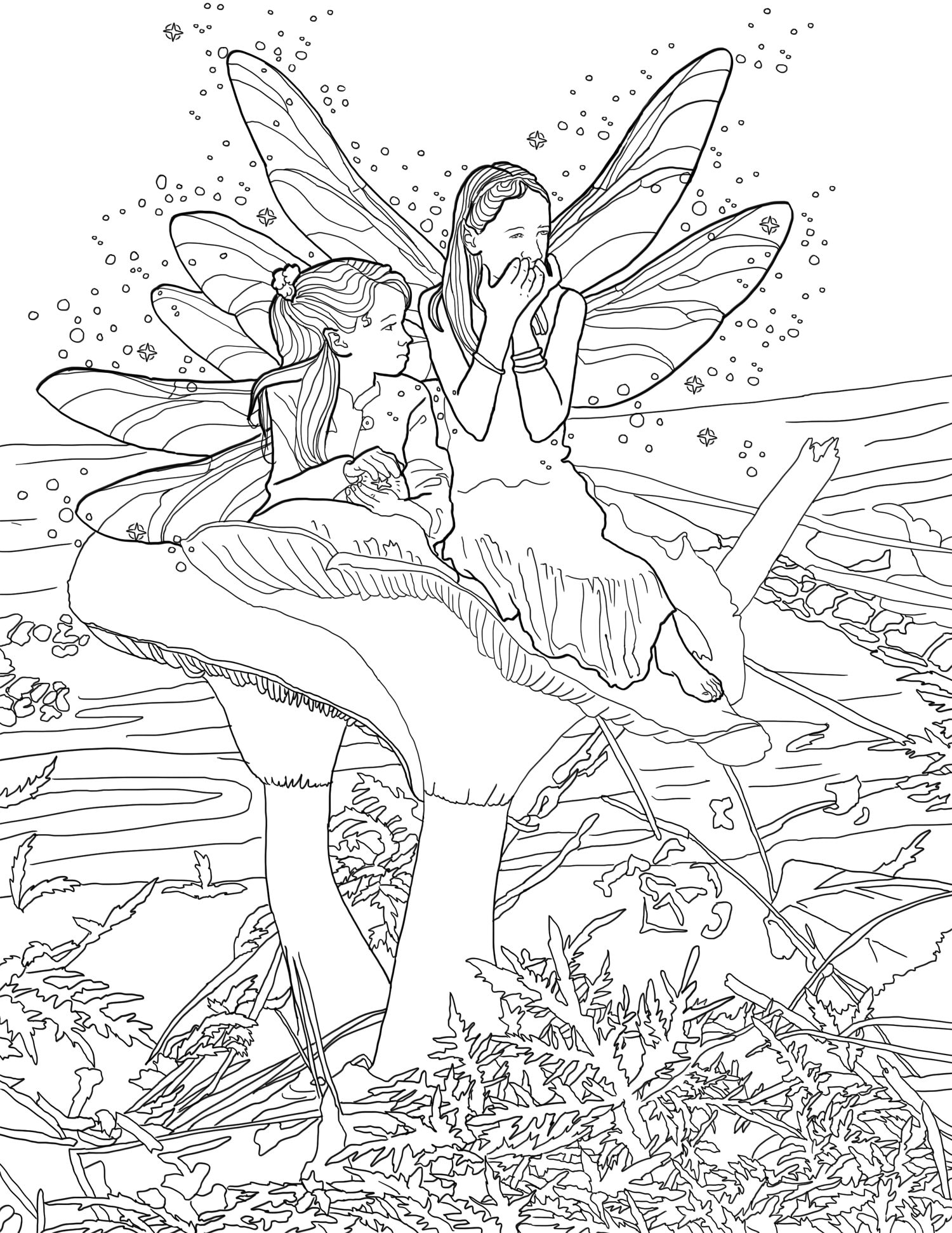 37 Magical Fairy Coloring Page Printable 4