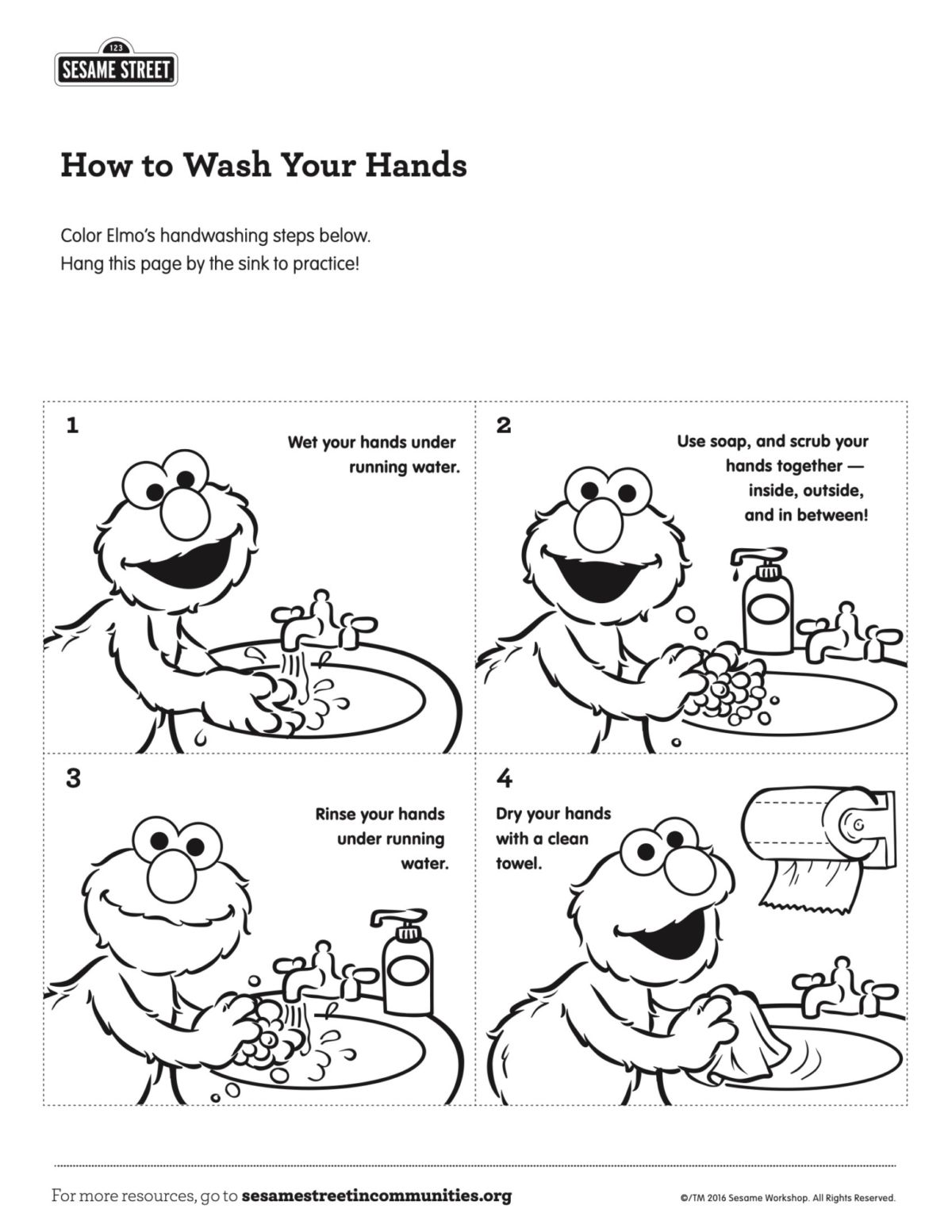 37 Washing Hands Coloring Pages Printable 1