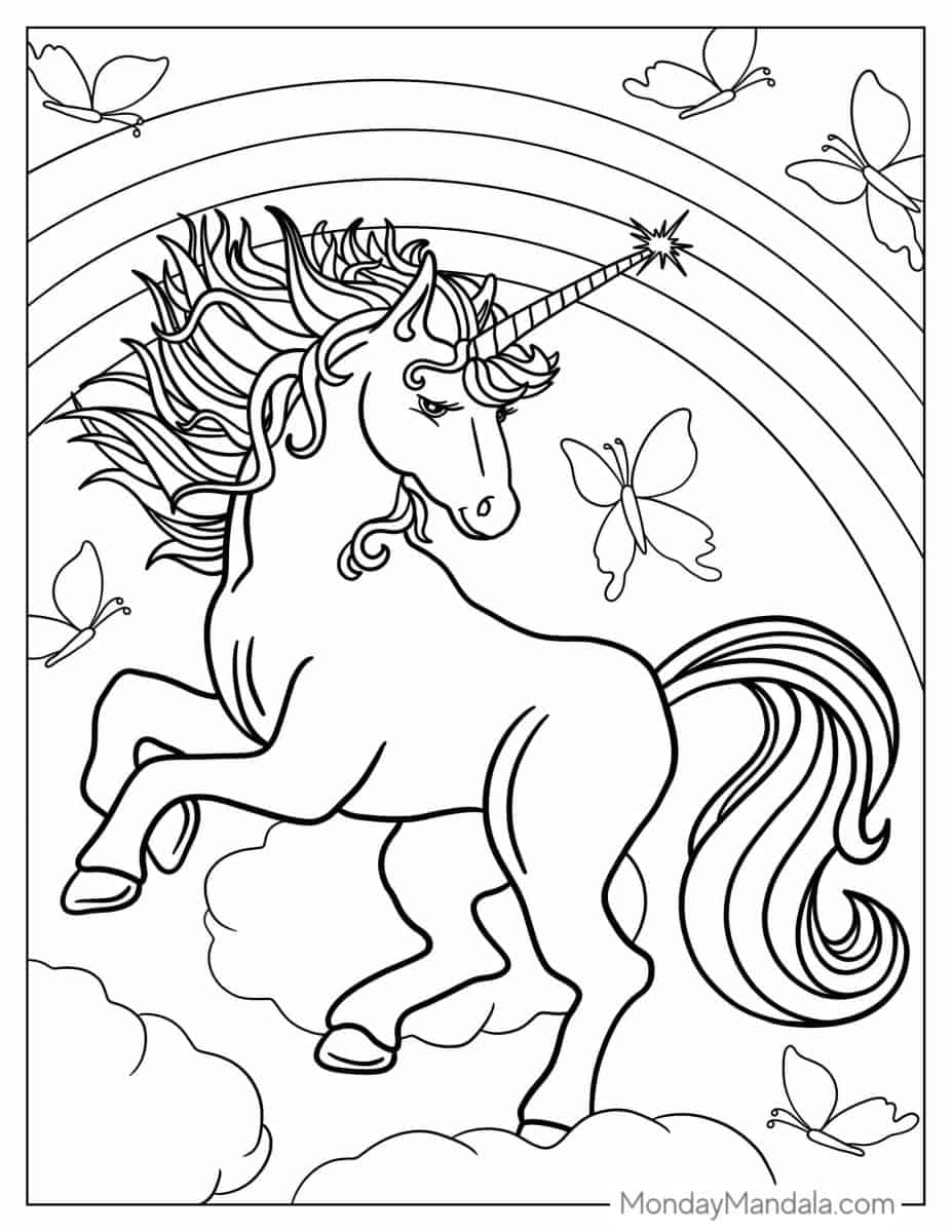 39 Winter Unicorn Coloring Pages Printable 34