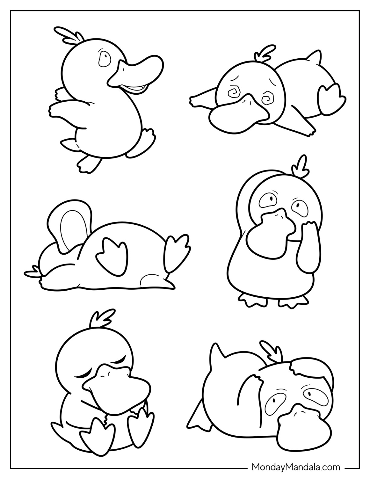 99 Psyduck Coloring Page Printable 100