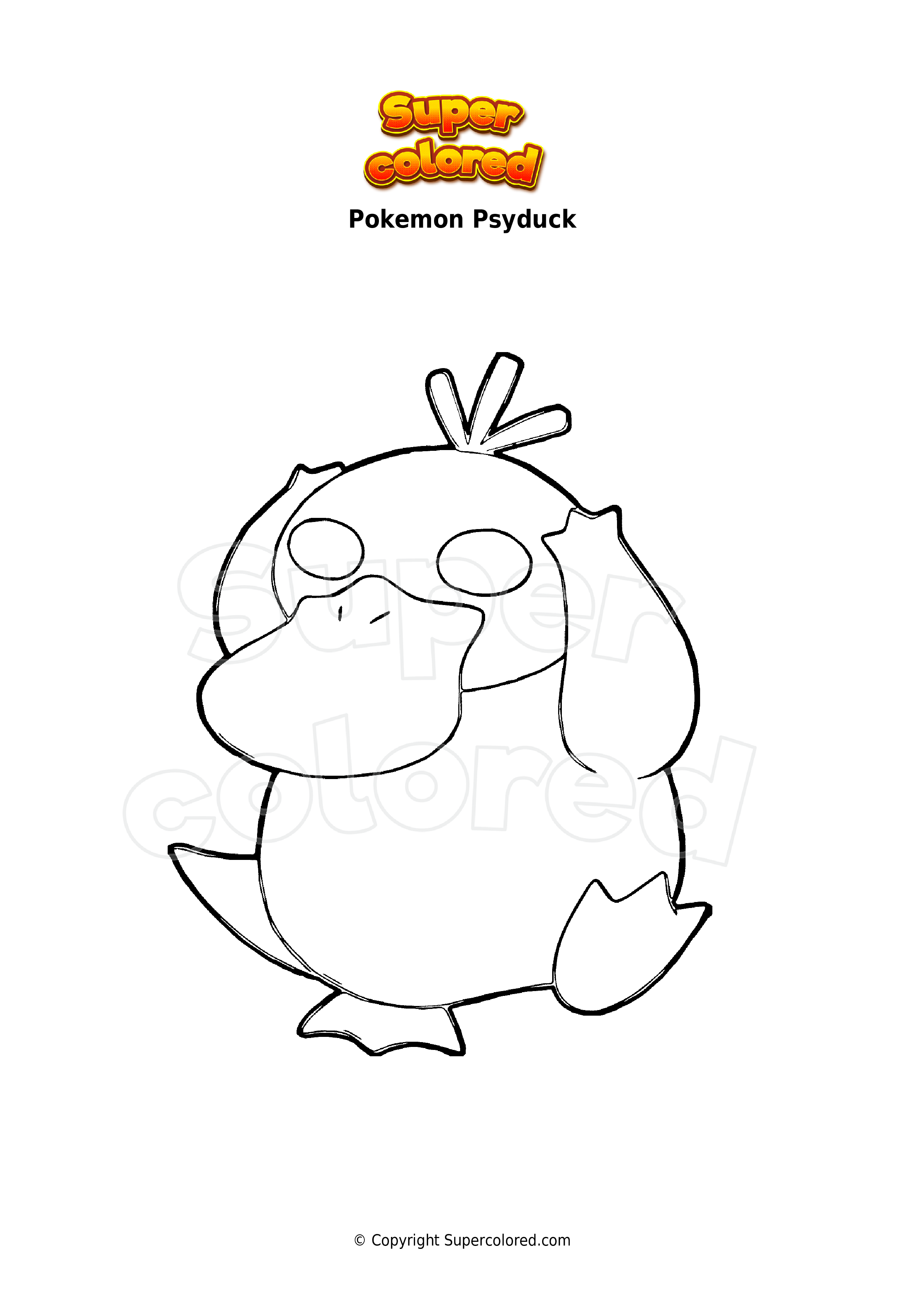 99 Psyduck Coloring Page Printable 52