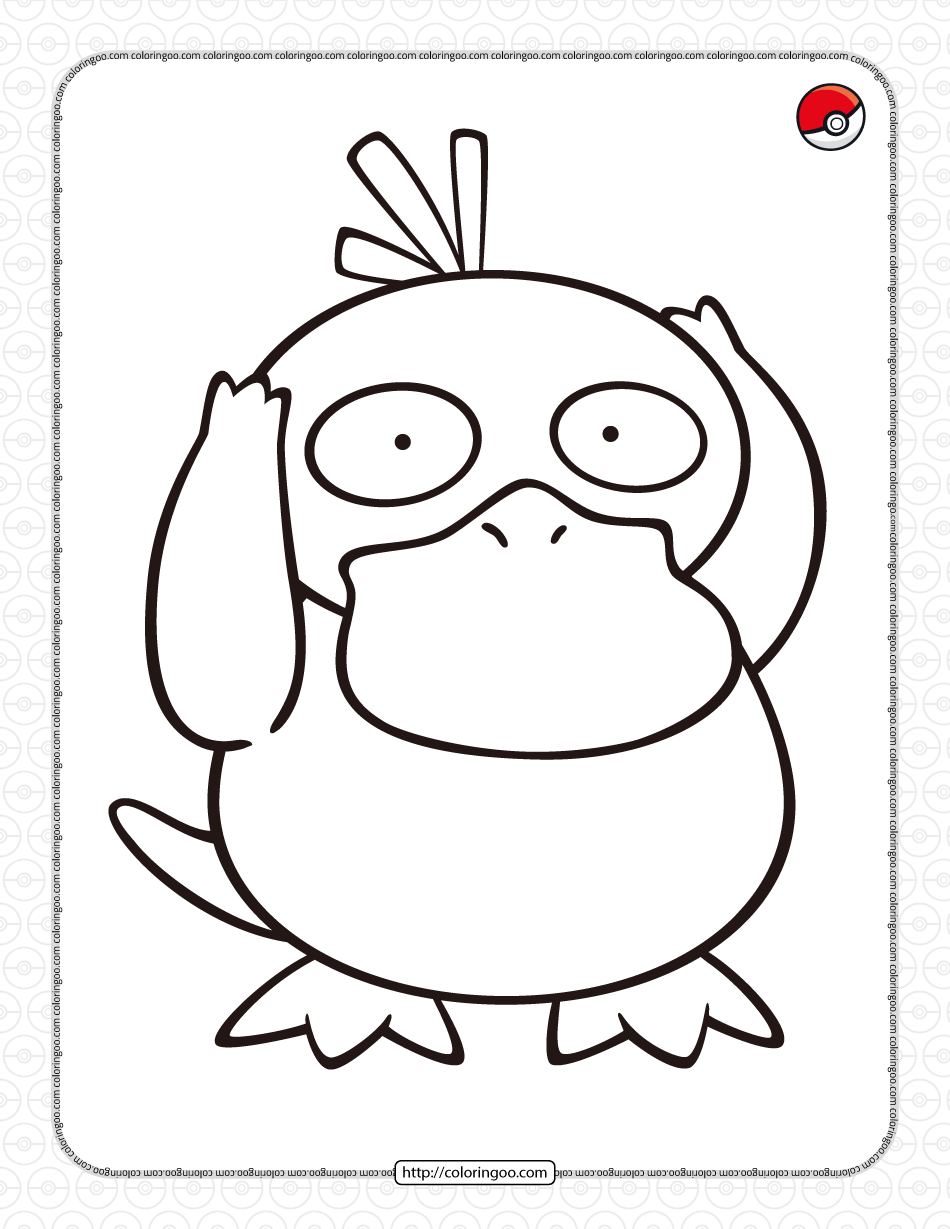 99 Psyduck Coloring Page Printable 97