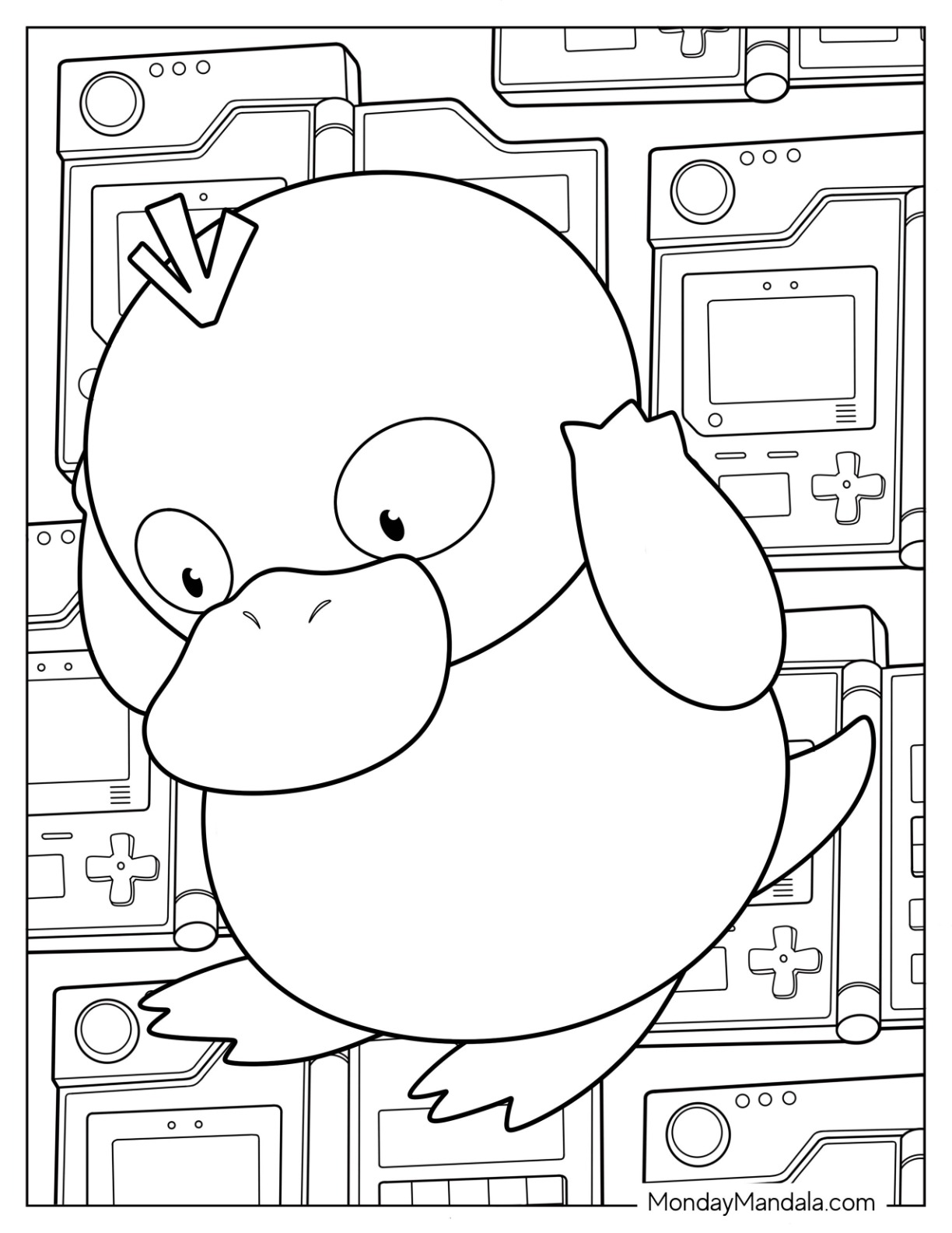 99 Psyduck Coloring Page Printable 99