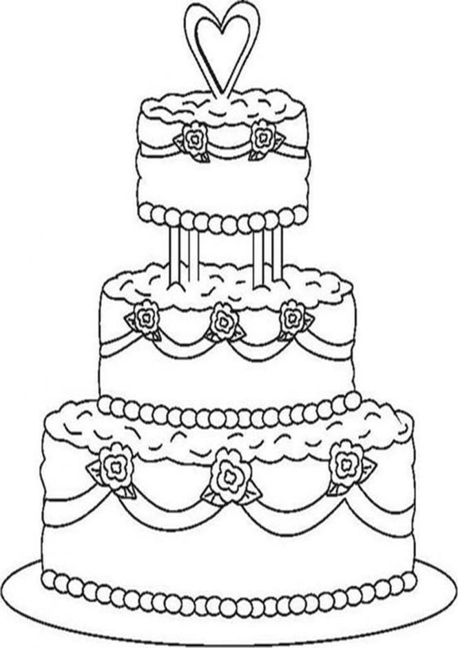 31 Heart Cake Coloring Pages Printable 24