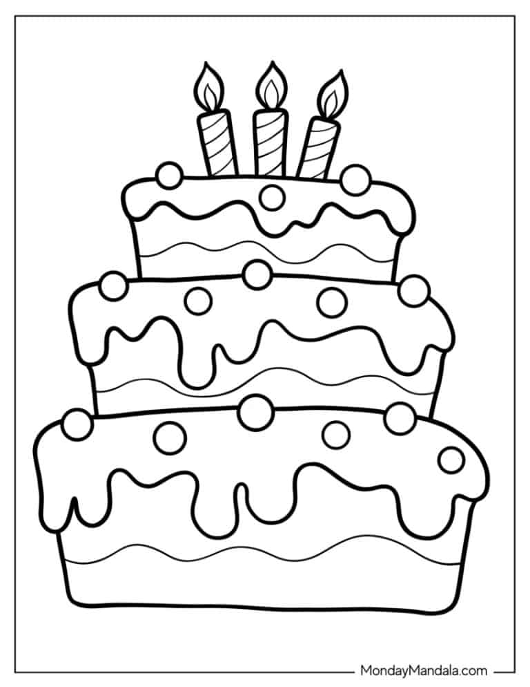 31 Heart Cake Coloring Pages Printable 25