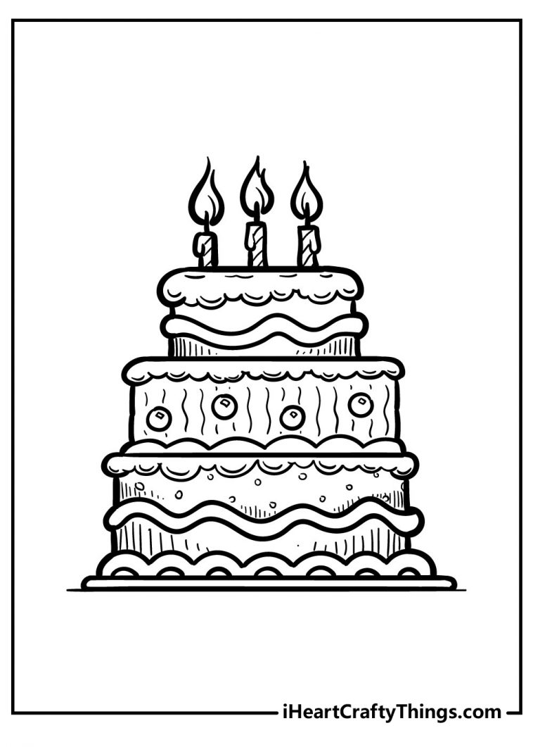 31 Heart Cake Coloring Pages Printable 26