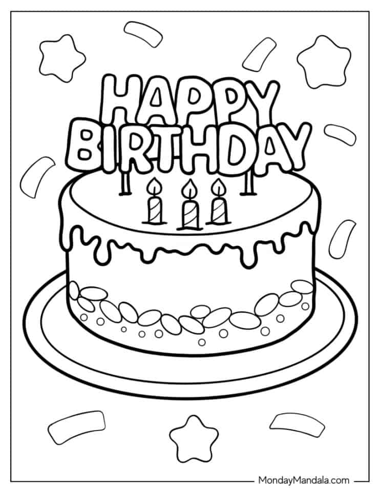 31 Heart Cake Coloring Pages Printable 5