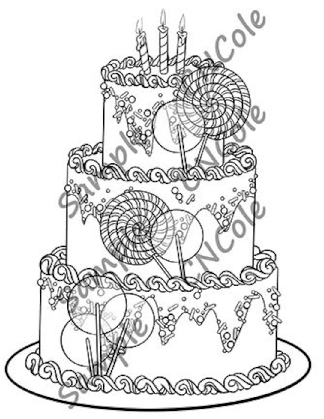 31 Heart Cake Coloring Pages Printable 7