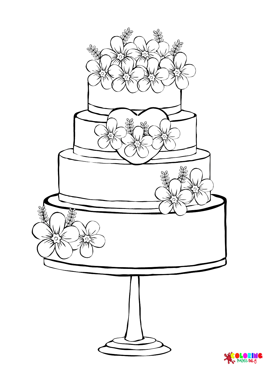 31 Heart Cake Coloring Pages Printable 9