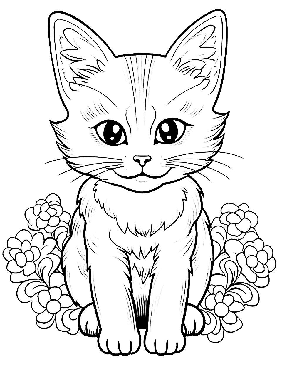 31 Little Cat Coloring Pages Printable 12