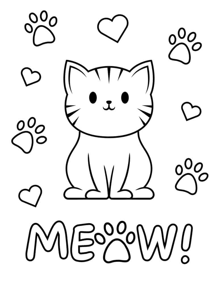 31 Little Cat Coloring Pages Printable 17