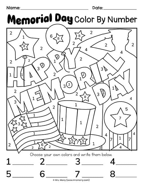 31 Memorial Day Coloring Pages for Elementary Students Printable 11