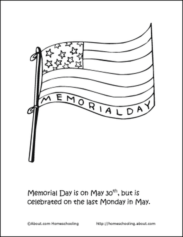 31 Memorial Day Coloring Pages for Elementary Students Printable 12