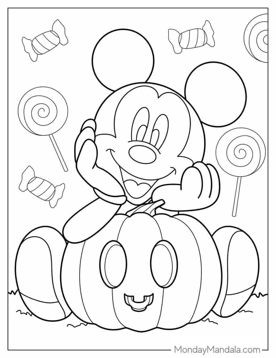 31 Mickey Mouse Halloween Coloring Pages 9