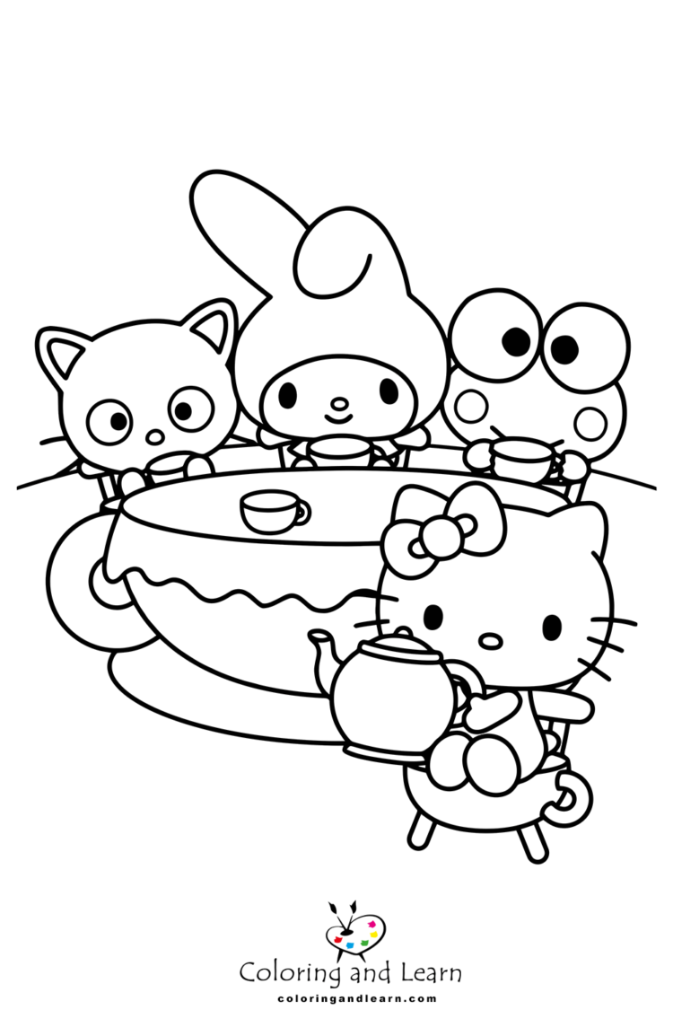 32 Classic Sanrio Coloring Pages Printable 4