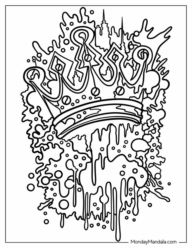 33 Printable Valentines LOVE Graffiti Coloring Pages 21