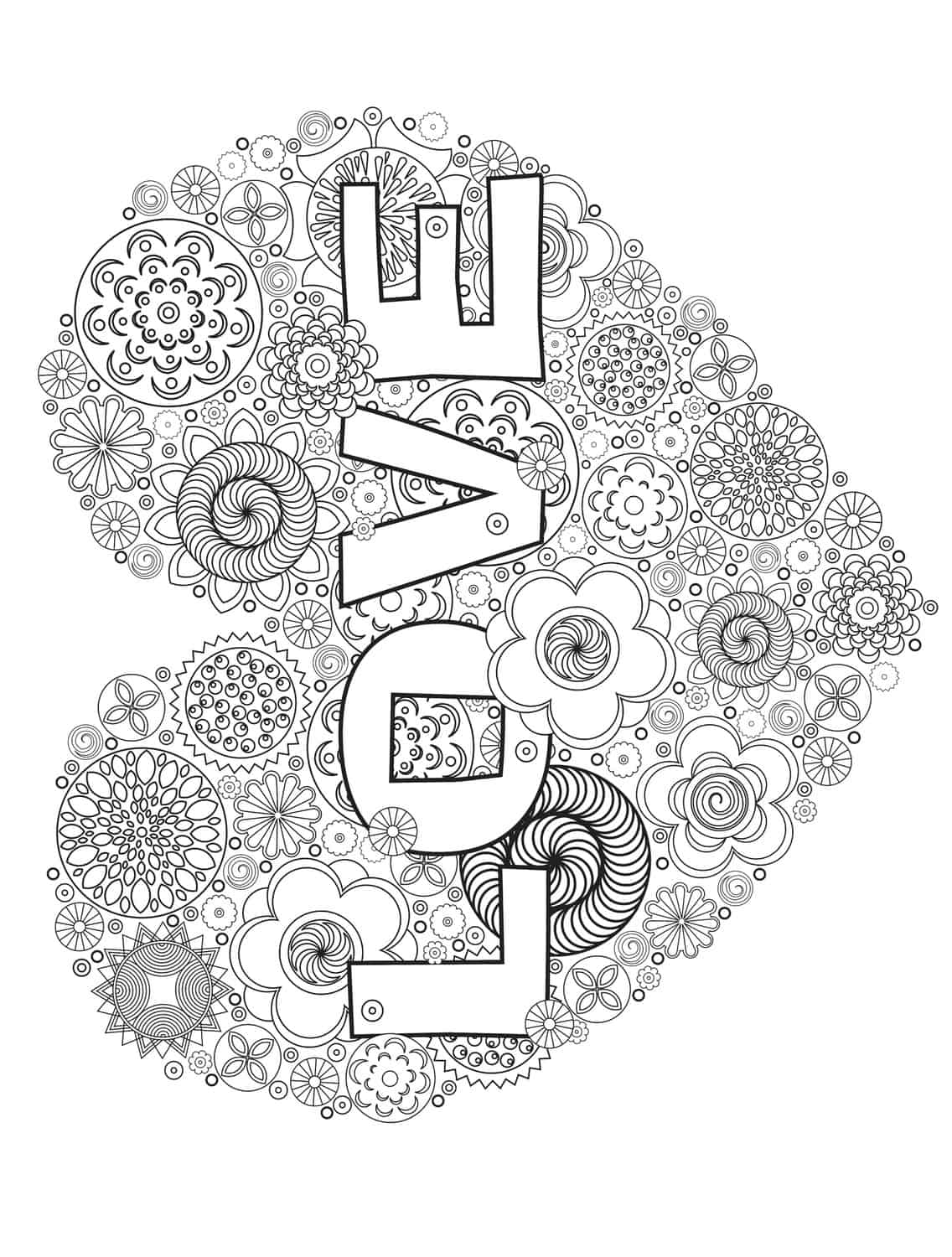 33 Printable Valentines LOVE Graffiti Coloring Pages 27