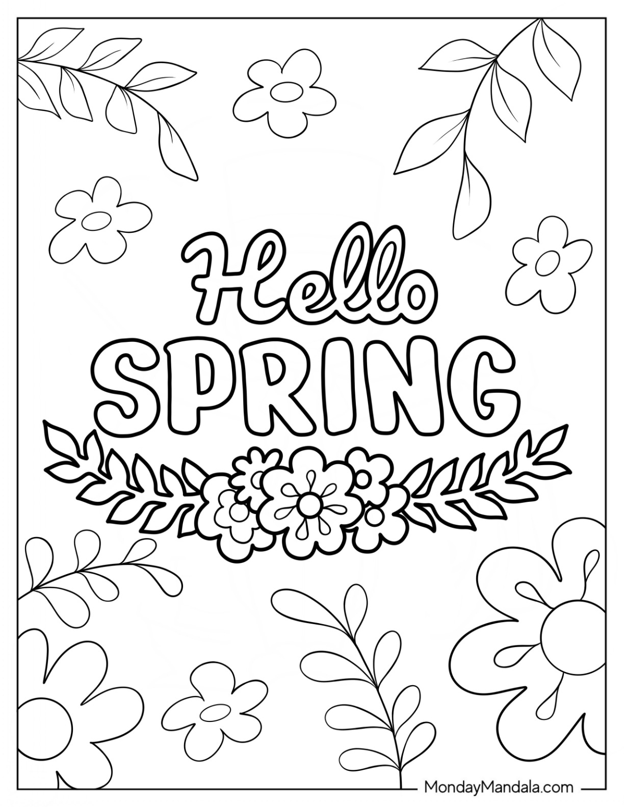 34 Spring Coloring Pages for Adults Printable 31