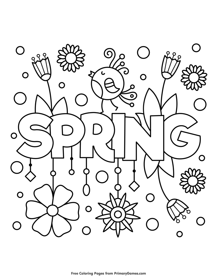 34 Spring Coloring Pages for Adults Printable 4