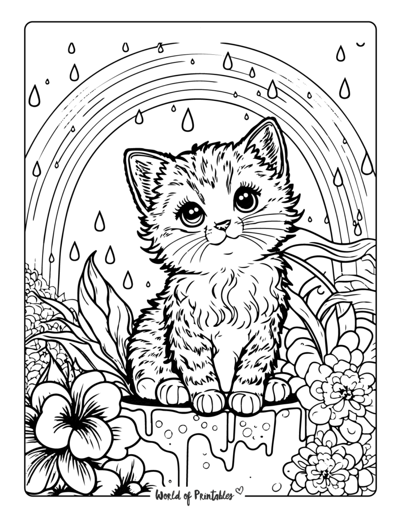 37 Kitty Cat Coloring Pages Free Printable 9