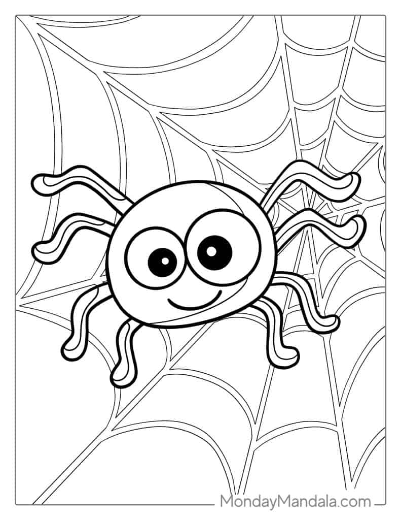 37 Spooky Halloween Spider Coloring Pages Printable 2