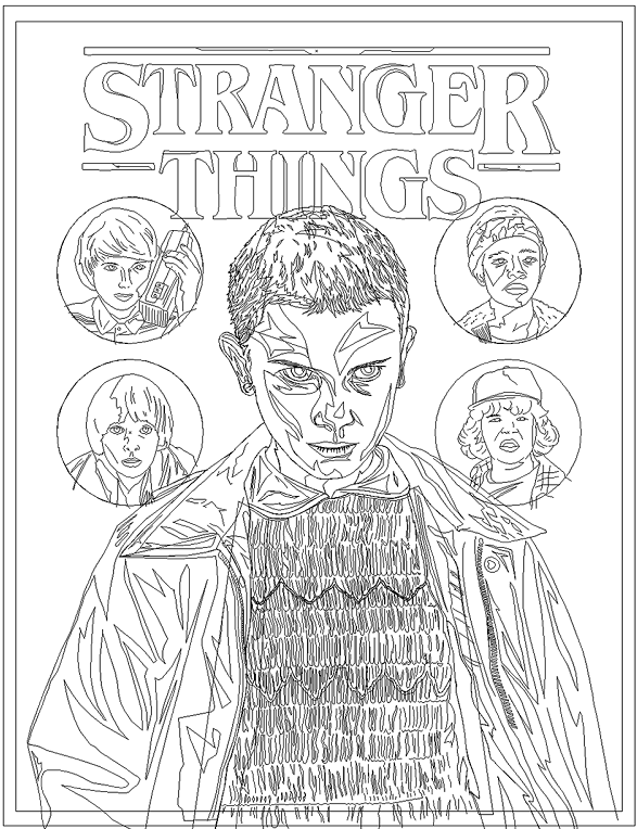 38 Cute Stranger Things Coloring Pages Printable 1