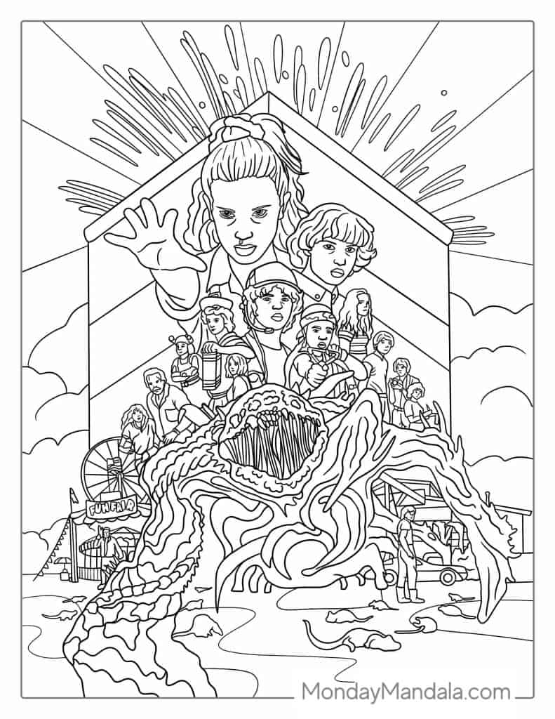 38 Cute Stranger Things Coloring Pages Printable 33