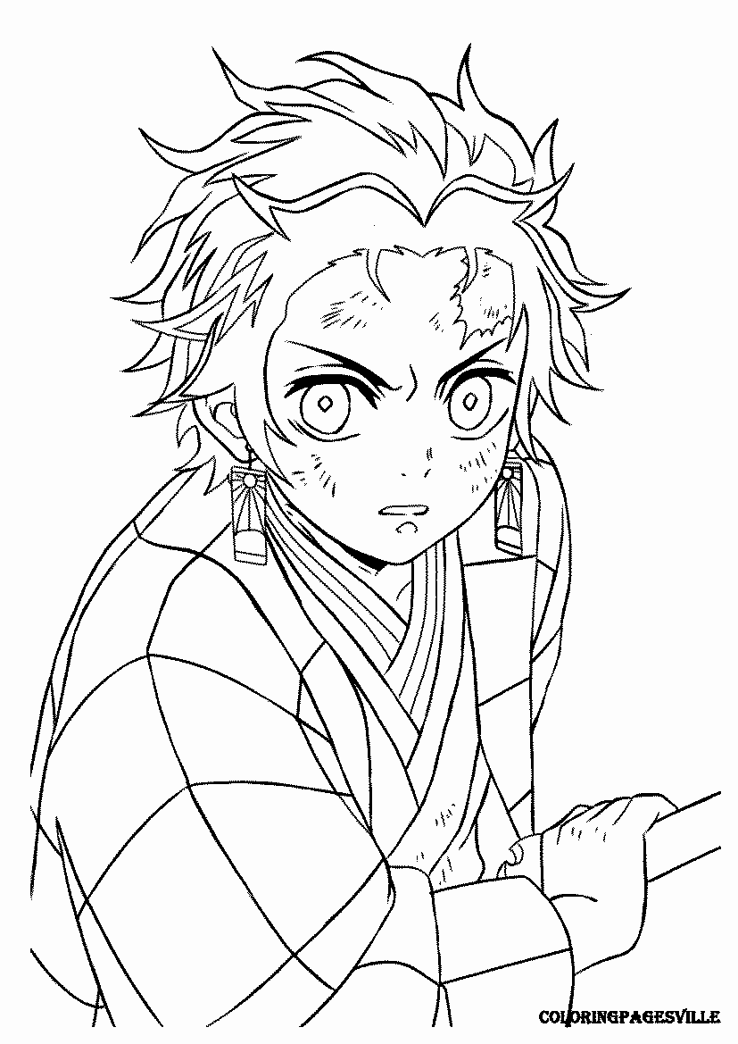 114+ Lovely Anime Demon Slayer Coloring Pages Printable