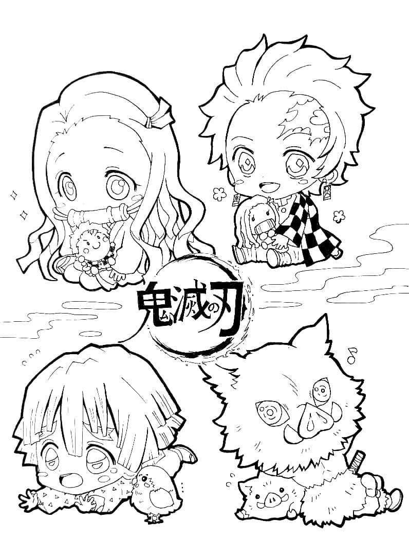 53+ Creative Anime Stickers Demon Slayer Coloring Pages Printable