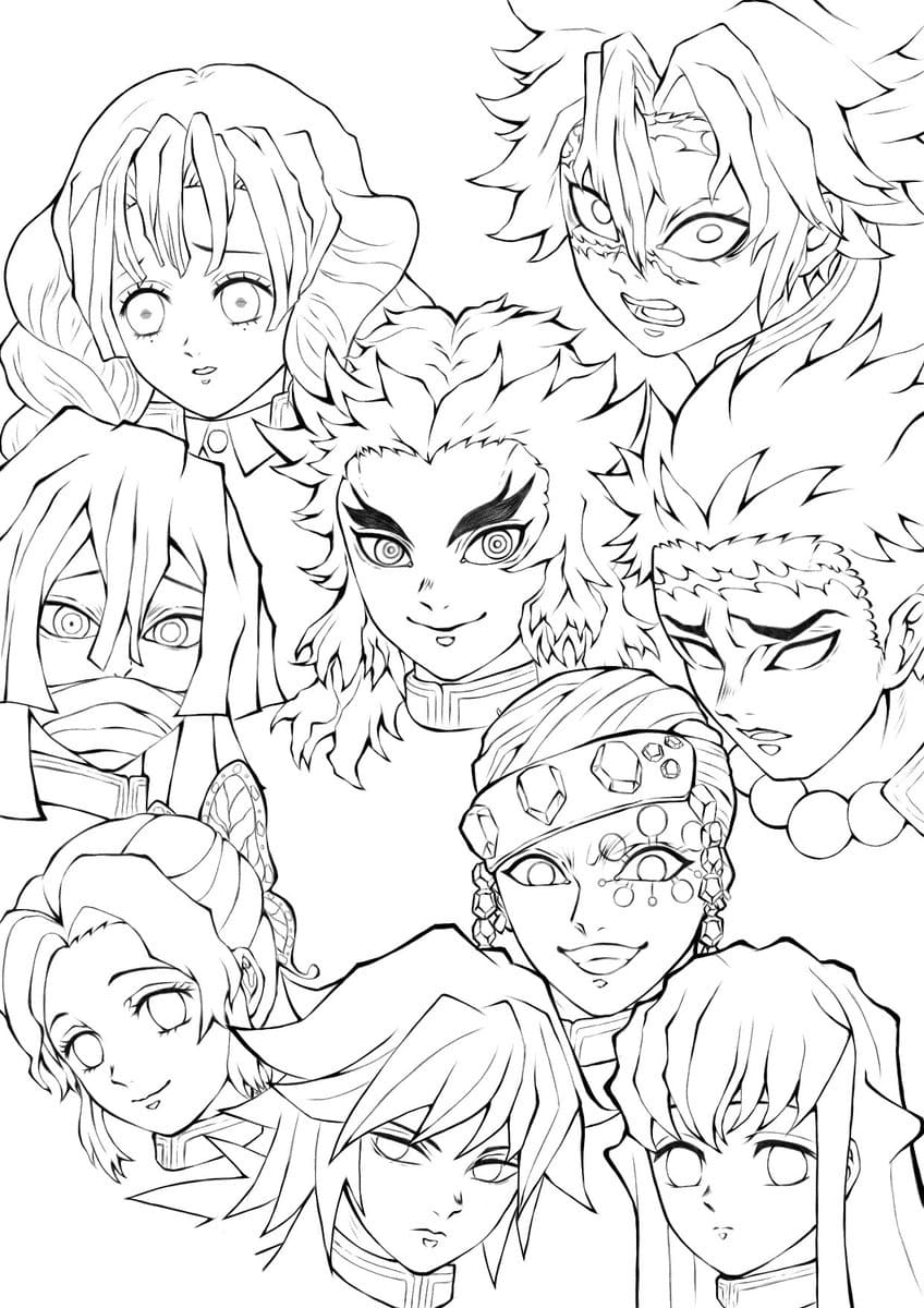 112+ Spectacular Anime Stickers Demon Slayer Coloring Pages Printable