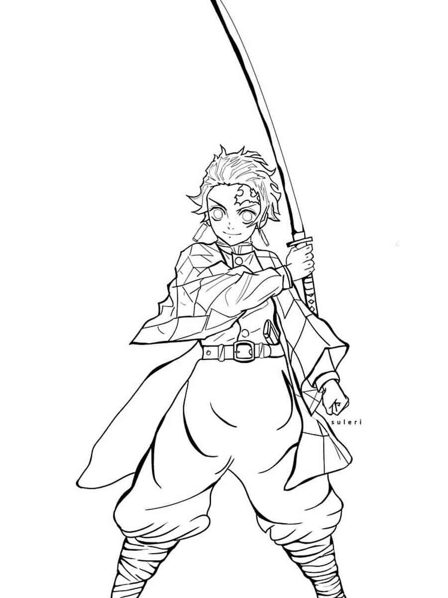 80+ Colorful Demon Slayer Coloring Pages Printable