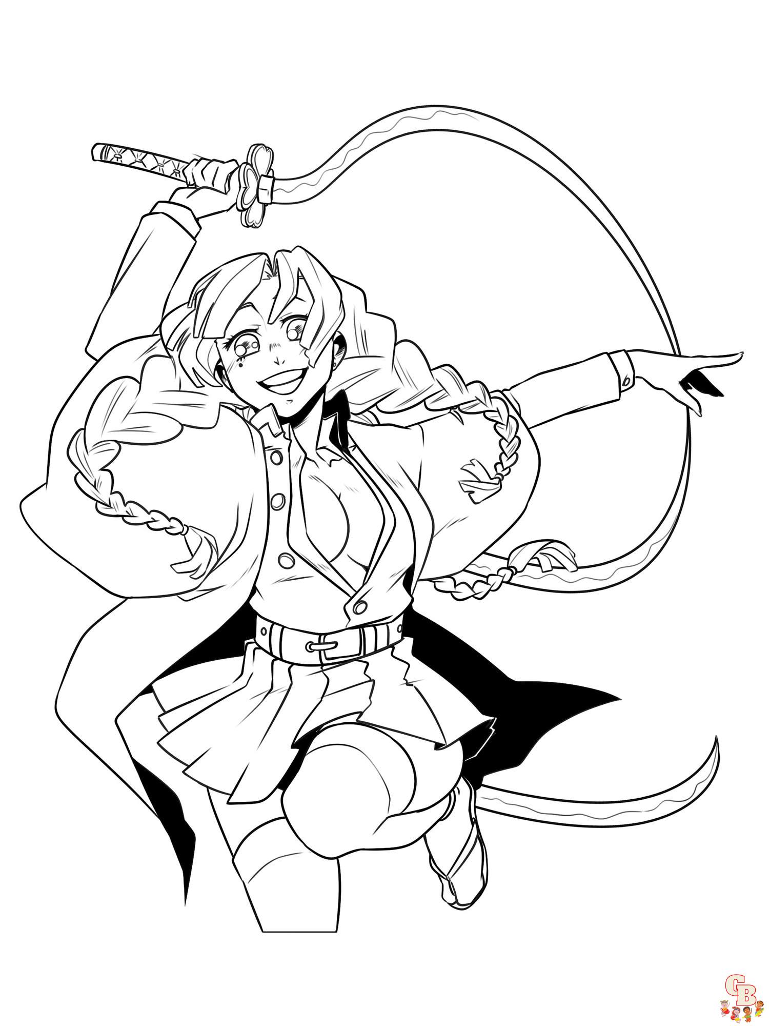 176+ Joyous Anime Stickers Demon Slayer Coloring Pages Printable