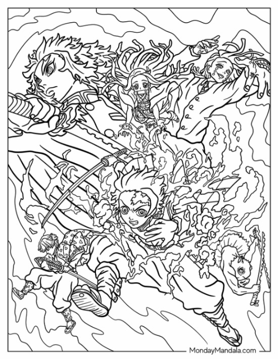 134+ Vibrant Demon Slayer Coloring Book Printable