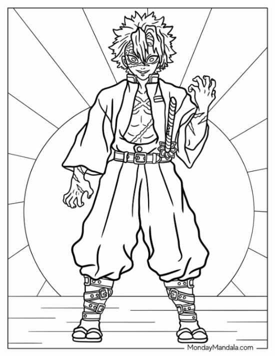 148+ Fantastic Anime Stickers Demon Slayer Coloring Pages Printable