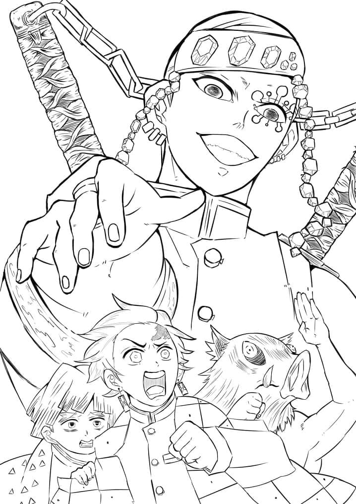 176+ Lovely Demon Slayer Coloring Pages Printable