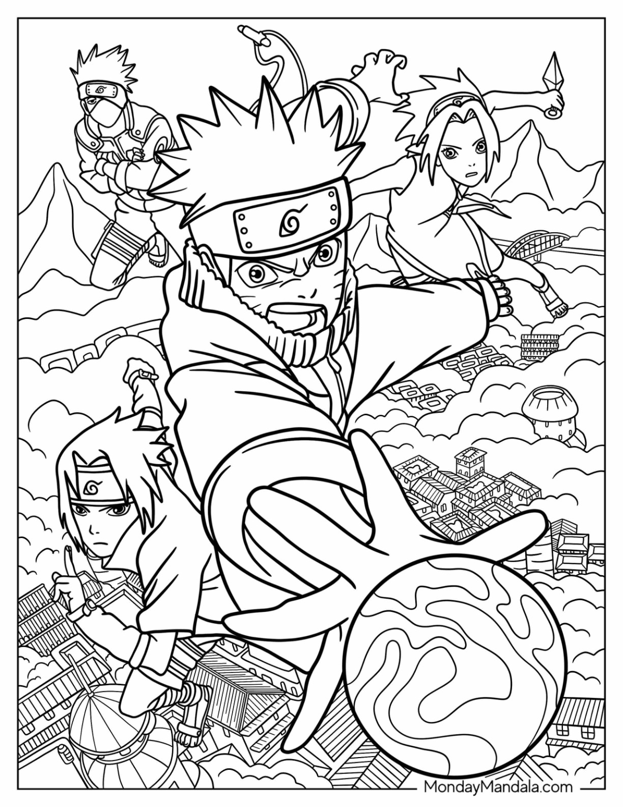 153+ Vibrant Naruto Coloring Pages Printable