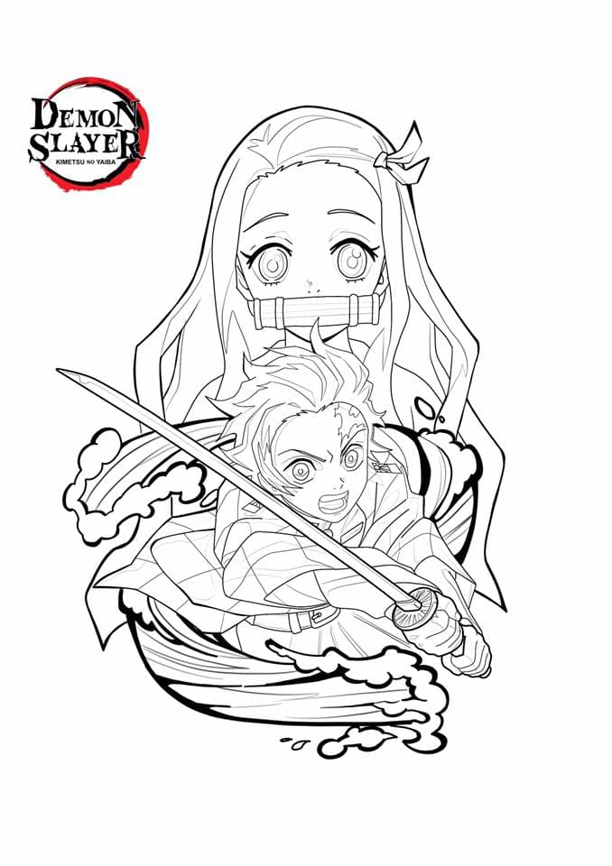 81+ Joyful Anime Stickers Demon Slayer Coloring Pages Printable