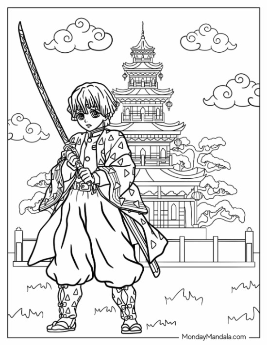 100+ Inspiring Sango Demon Slayer Coloring Pages Printable