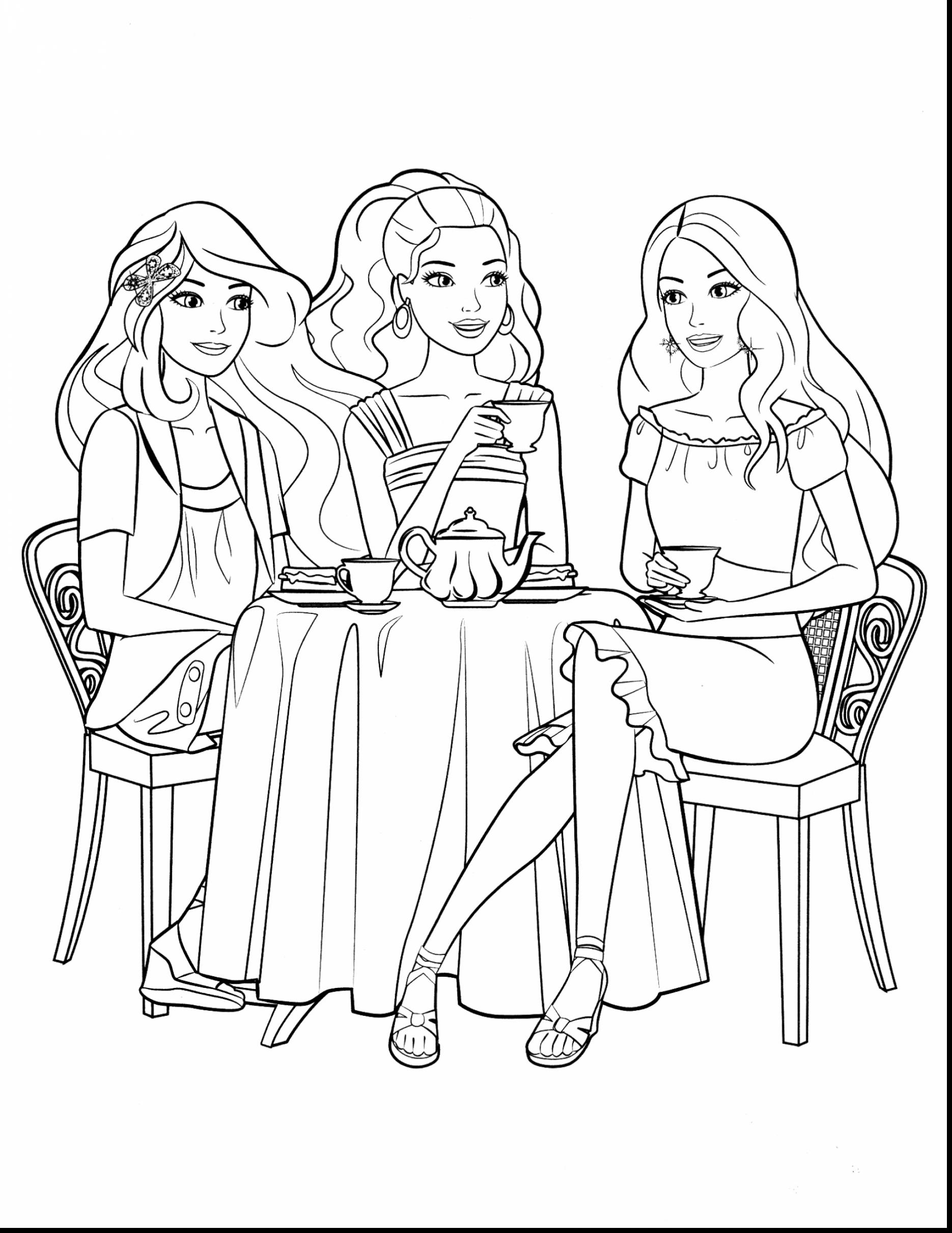 11+ Cheerful Barbie School Coloring Pages Printable