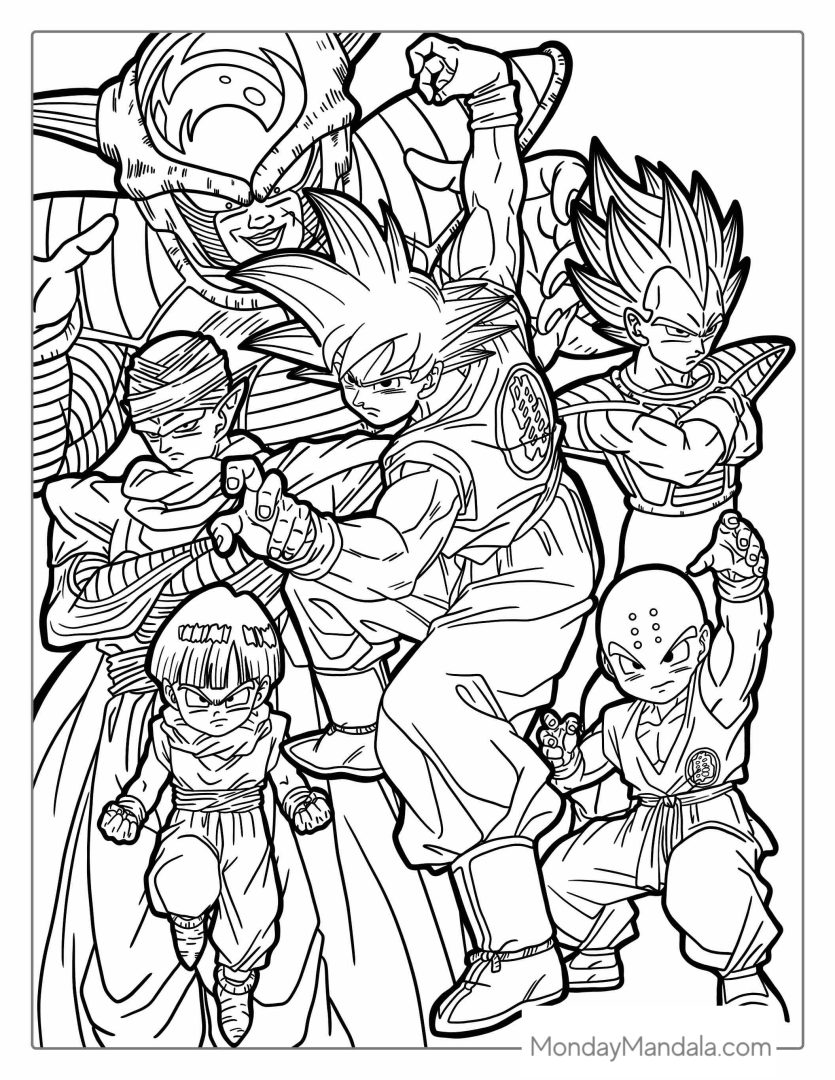 17+ Downloadable Dragon Ball Coloring Pages Printable