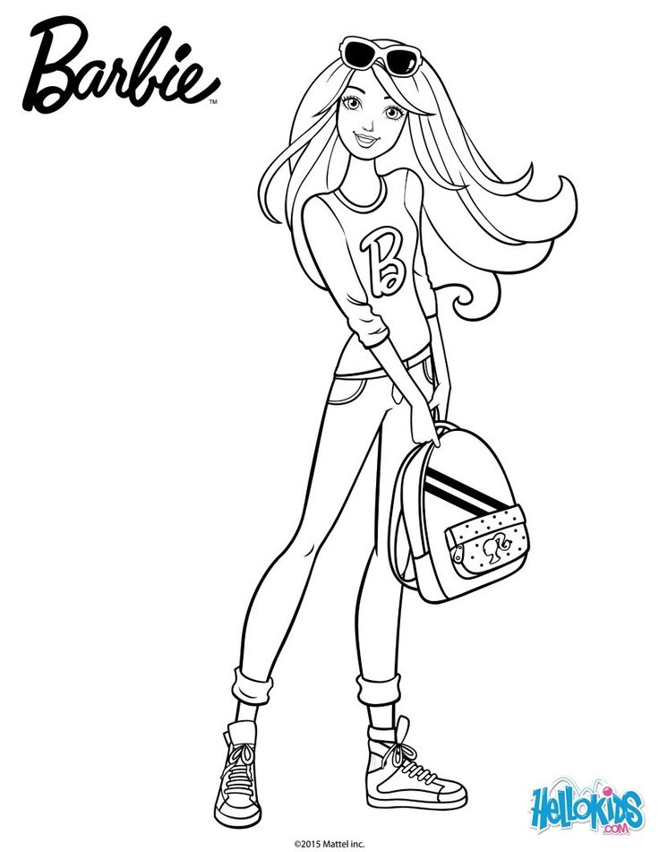 20+ Lovely Barbie School Coloring Pages Printable