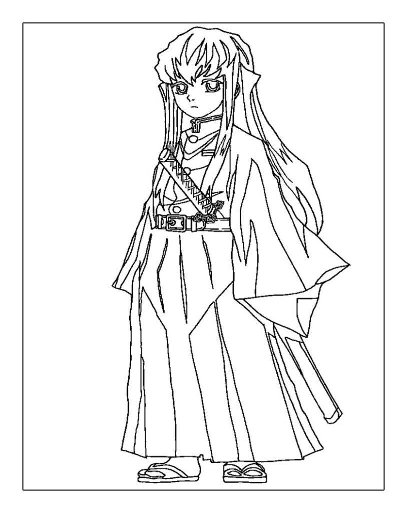 23+ Aesthetic Muichiro Tokito Coloring Pages Printable